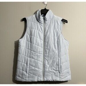 Christopher & Banks Powder Blue Vest XL Zip Front Pockets Soft Pastel Layering